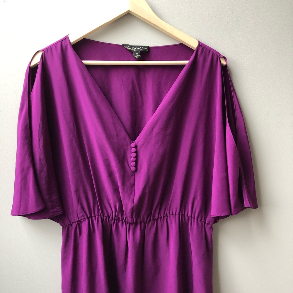 ❤️❤️ Elizabeth and James Penelope Purple Silk Dress M - Picture 8 of 8